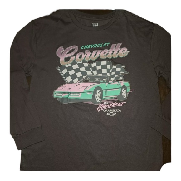 CHEVROLET Corvette Girl’s Long sleeve Gray T-Shirt Size 10/12 - Picture 6 of 8